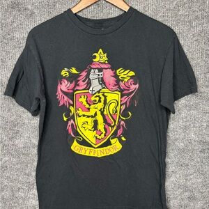 Warner Bros. Harry Potter Black Crewneck Tee with White Logo